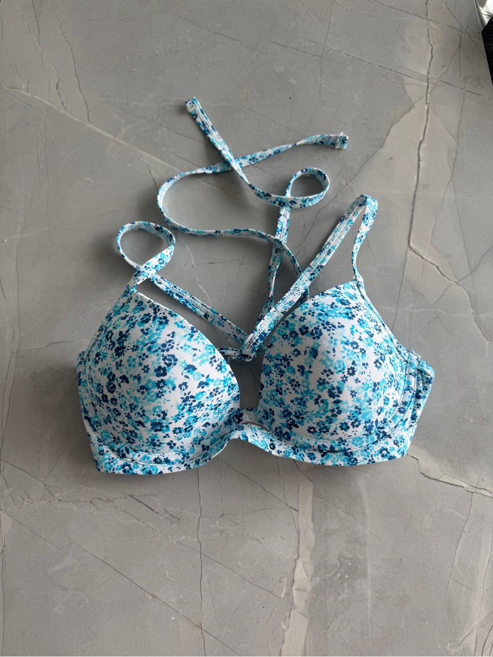 Y2K floral push up bikini top